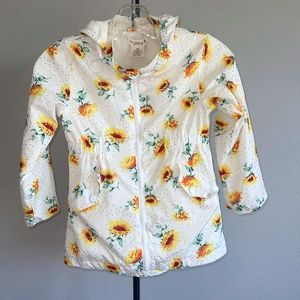 Darling Sweet Stories Sunflower Jacket Girls Size 6X Spring Flowers